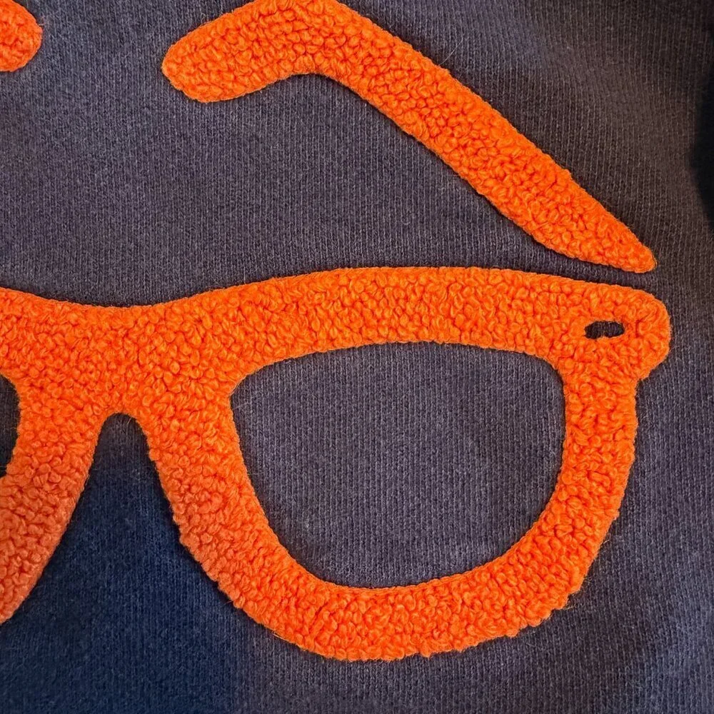 Baby GAP Glasses Cotton Sweatshirt Navy Blue Orange 18-24 MO